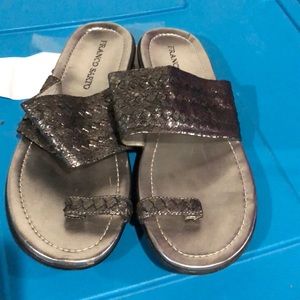 Silver sandals size 9 1/2 Franco sarto gently worn